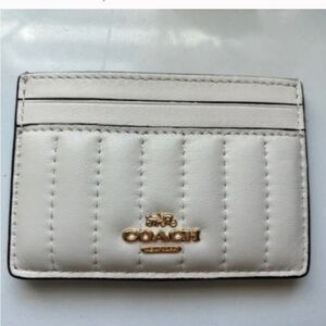Coach Quilted Card Case - Cream - Puffy